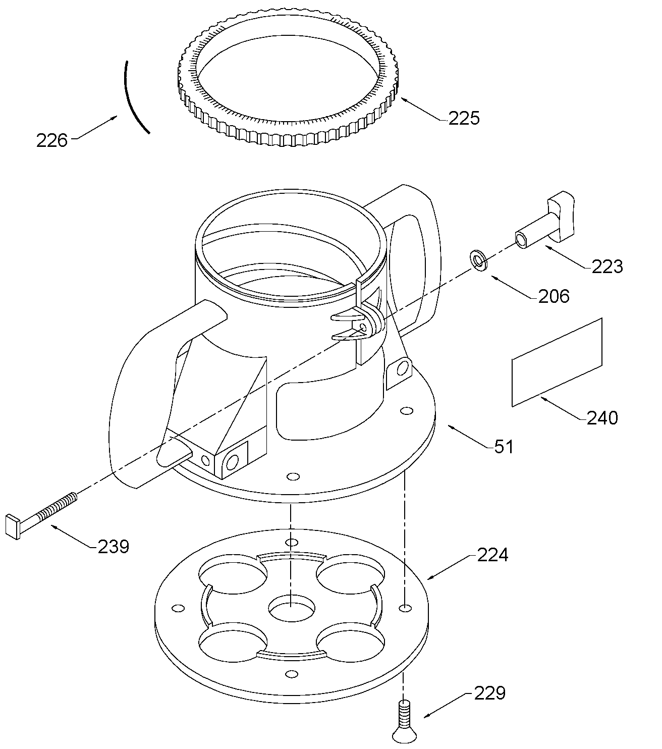 Base Assembly Diagram and Parts List for 22-7519-60 2 Porter Cable Router